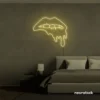 Drip lip neon sign in warm white for glam rooms, modern wall art, and beauty salon decor.