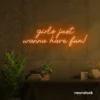 Girls Just Wanna Have Fun neon sign in orange for teen rooms, dorm decor, and party walls.