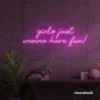Girls Just Wanna Have Fun neon sign in pink for teen rooms, dorm decor, and party walls.