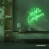 Hello Gorgeous neon sign (script font) in green for salons, vanity walls, and glam rooms.