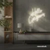Hello Gorgeous neon sign (script font) in neutral white for salons, vanity walls, and glam rooms.
