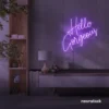 Hello Gorgeous neon sign (script font) in purple for salons, vanity walls, and glam rooms.