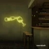 Wine bottle and glass neon sign in lemon yellow â€“ perfect for wine bars, restaurants, or kitchen wall decor.