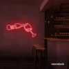 Wine bottle and glass neon sign in red â€“ perfect for wine bars, restaurants, or kitchen wall decor.