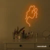 Abstract woman silhouette neon sign in orange for salons, studios, and feminine wall decor.