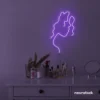 Abstract woman silhouette neon sign in purple for salons, studios, and feminine wall decor.