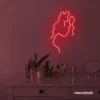 Abstract woman silhouette neon sign in red for salons, studios, and feminine wall decor.