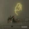 Abstract woman silhouette neon sign in warm white for salons, studios, and feminine wall decor.