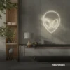 Alien neon sign in Neutral white for teen rooms and wall decor