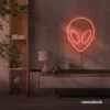 Alien neon sign in peachy pink for teen rooms and wall decor