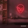 Alien neon sign in red for teen rooms and wall decor