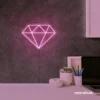 Diamond neon sign in baby pink – luxurious LED decor for glam spaces.