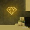 Diamond neon sign in golden yellow – luxurious LED decor for glam spaces.
