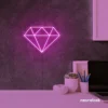 Diamond neon sign in pink – luxurious LED decor for glam spaces.