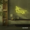 Dachshund dog neon sign in lemon yellow for pet decor and dog-themed wall art.