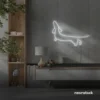 Dachshund dog neon sign in white for pet decor and dog-themed wall art.