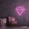 Diamond neon sign in baby pink – luxurious LED decor for glam spaces.