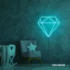 Diamond neon sign in mint green – luxurious LED decor for glam spaces.