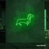 Dog neon sign in deep green – perfect LED wall decor for pet lovers and dog owners.