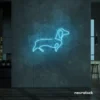Dog neon sign in ice blue – perfect LED wall decor for pet lovers and dog owners.