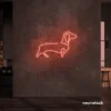 Dog neon sign in peachy pink – perfect LED wall decor for pet lovers and dog owners.