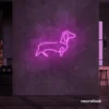 Dog neon sign in purple – perfect LED wall decor for pet lovers and dog owners.