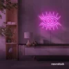 Eyes neon sign in pink for dorm rooms, glam decor, and modern wall art.