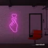 Finger heart neon sign in pink for bedroom and dorm room decor
