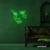 Girl Face neon sign in Deep Green for bedroom wall decor or teen game room