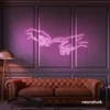 Hands neon sign in baby pink – modern wall art symbolizing connection and emotion.
