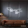 Hands neon sign in white – modern wall art symbolizing connection and emotion.