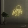 Jelly Fish neon sign in warm white for ocean-themed wall decor