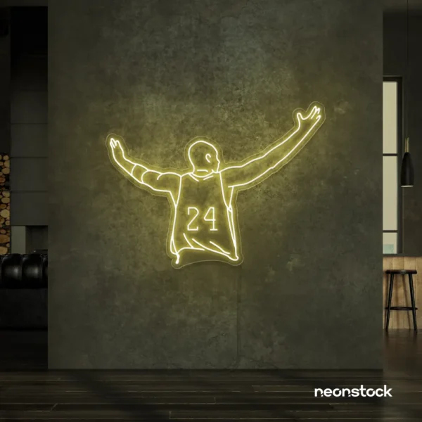 Kobe Bryant 24 neon sign in warm white for sports room or man cave