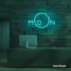 Moon neon sign in mint green for aesthetic room decor