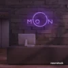 Moon neon sign in purple for aesthetic room decor