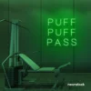 Puff Puff Pass neon sign in deep green for man caves, smoking lounges, and garage walls.