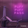 Puff Puff Pass neon sign in pink for man caves, smoking lounges, and garage walls.