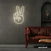Peace neon sign in Neutral white for wall decor