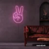 Peace neon sign in baby pink for wall decor