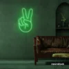 Peace neon sign in green for wall decor