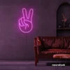 Peace neon sign in pink for wall decor