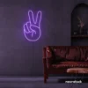 Peace neon sign in purple for wall decor