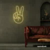 Peace neon sign in warm white for wall decor