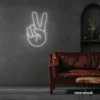 Peace neon sign in white for wall decor