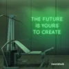 The Future Is Yours To Create neon sign in green for dream boards, entrepreneur decor, and creative offices.