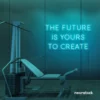 The Future Is Yours To Create neon sign in mint green for dream boards, entrepreneur decor, and creative offices.