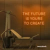 The Future Is Yours To Create neon sign in orange for dream boards, entrepreneur decor, and creative offices.