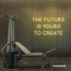 The Future Is Yours To Create neon sign in warm white for dream boards, entrepreneur decor, and creative offices.