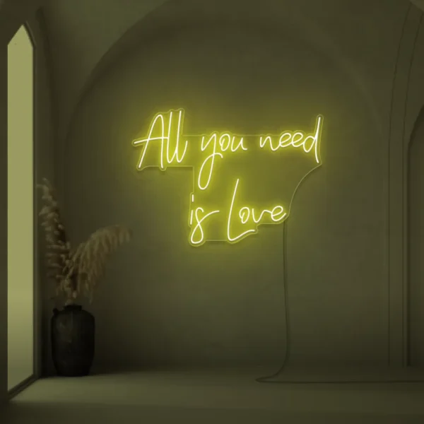 All You Need Is Love neon sign for weddings and Valentine's Day decor