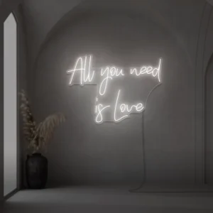All You Need Is Love neon sign for weddings and Valentine's Day decor